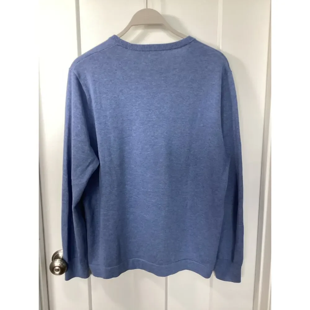 J.‎ Crew Men's Blue Cotton Knit Lightweight Crewneck Sweater large